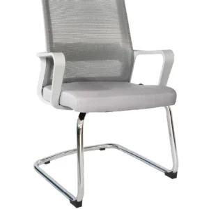 Silla LUNARA GRIS TRINEO con base trineo cromada, vista frontal